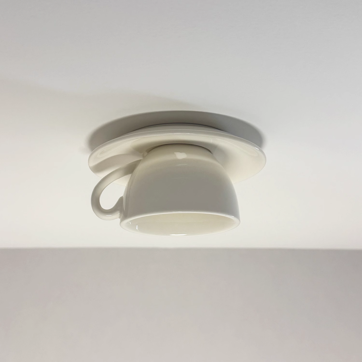 Aria Modern Coffee Cups Ceramic Flush Ceiling Lighting - Neutralighting