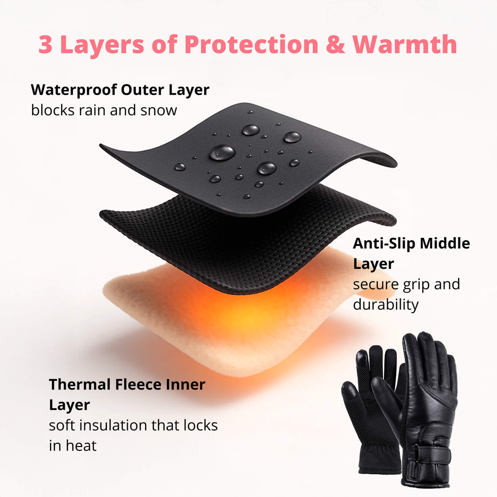 Θερμαινόμενα γάντια Cozy Glove για γυναίκες, αδιάβροχα, για τον χειμώνα στο Ηνωμένο Βασίλειο, με οθόνη αφής και επαναφόρτιση μέσω USB