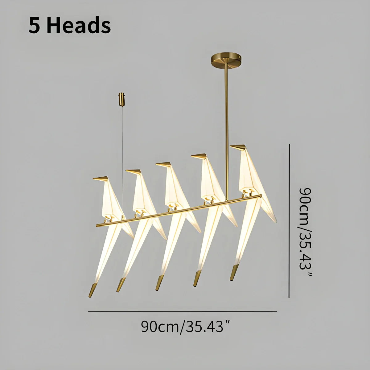 Papierkranich-Vogel-Kronleuchter für Esszimmer - Orntli