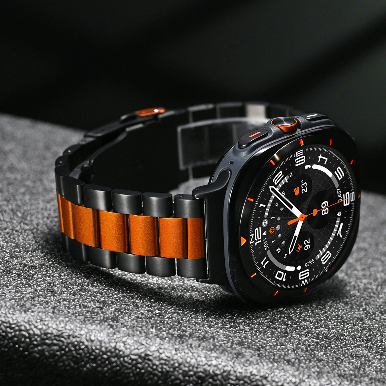 Anel de Titânio Estilo Empresarial para Samsung Watch Ultra