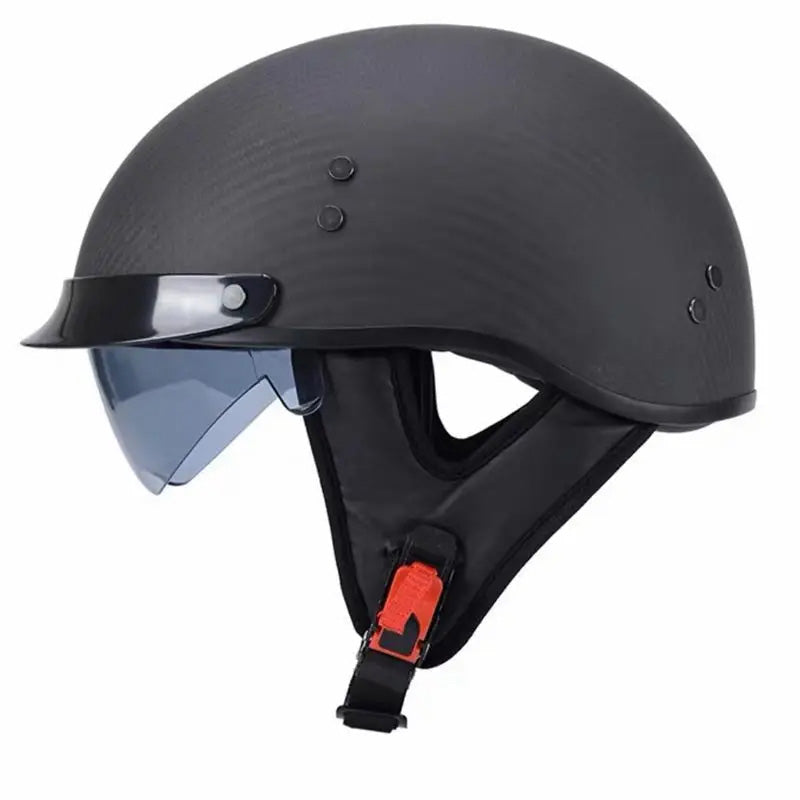 Topi keledar separuh muka retro NovaWeave CarbonLine diluluskan DOT dan ECE