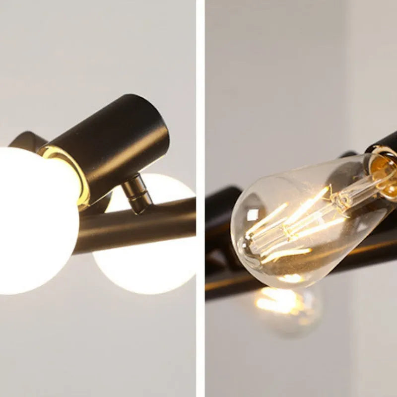 Epoch vintage LED-lysekrone — robust sort metalramme