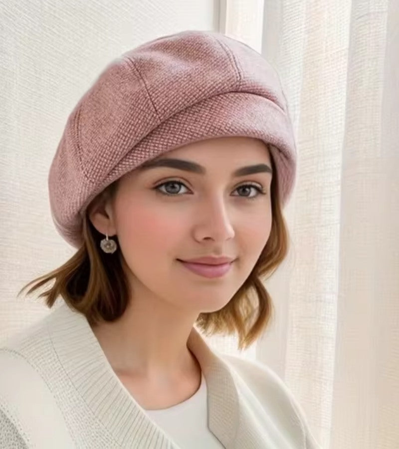 LumiCap Parisian Chic Kvinders Elegante Kasket, Åndbart Blødt Stof, One Size