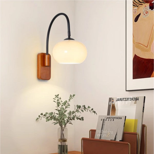 LumaQuell vegglampe khaki glass med tre aksent ambient glød