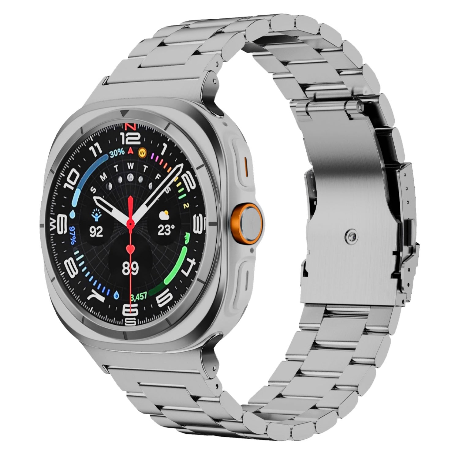 Anel de Titânio Estilo Empresarial para Samsung Watch Ultra