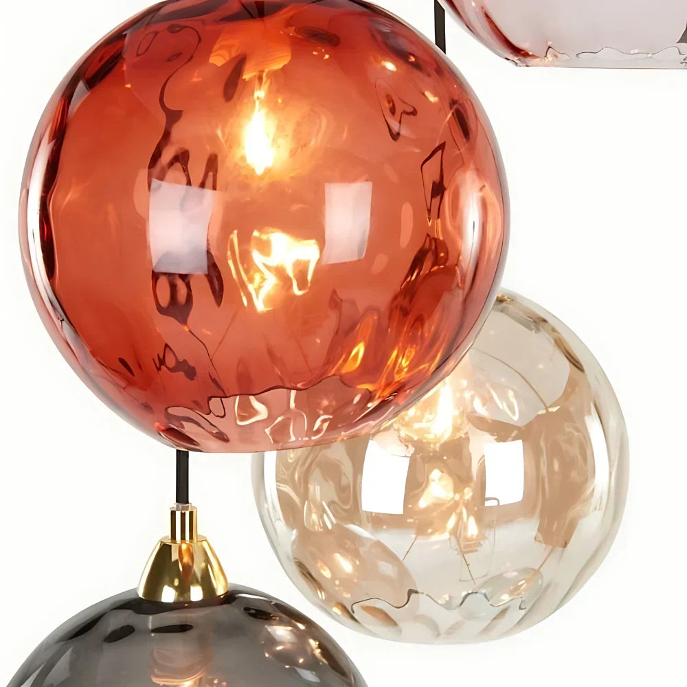 Moderní skleněné závěsné svítidlo ve tvaru koule - severský LED design