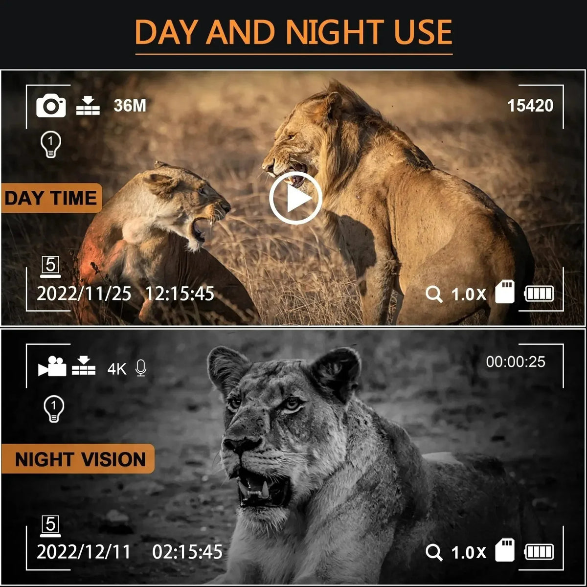 Binocluri IR cu vedere nocturnă Ultra HD