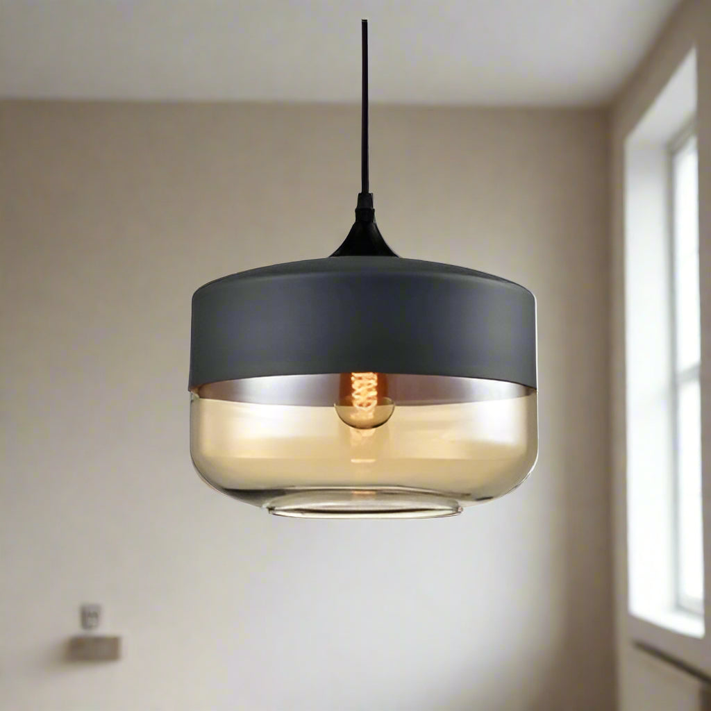 Lucevia | Luxurious Glass and Wood Pendant Light | Orntli