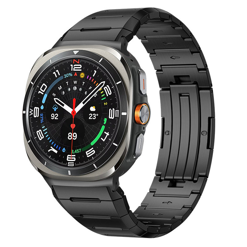 Geometriskt avsnitt strömlinjeformad stålfjäder lämplig för Samsung klockarmband