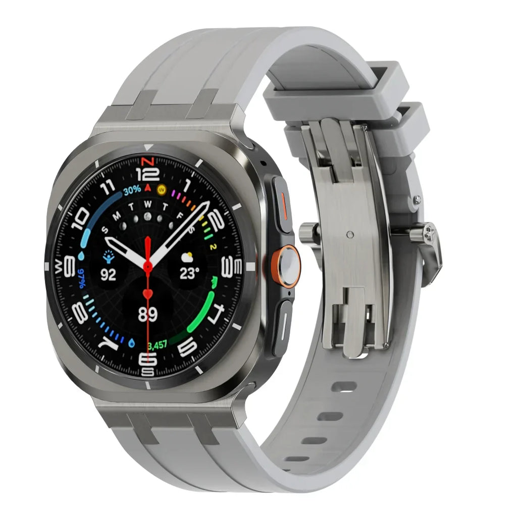 Luxusní silikonový řemínek s motýlkovou sponou AP pro Samsung Galaxy Watch Ultra