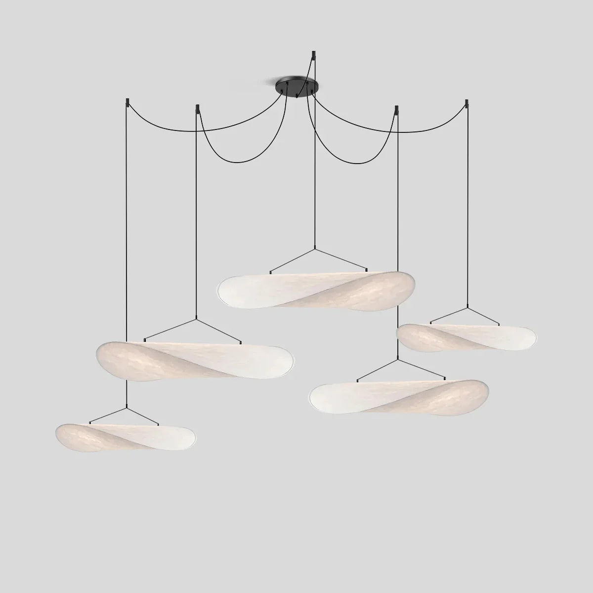 Lampu Gantung Sutera Bentuk Awan Seni Zen untuk Ruang Tamu - Orntli