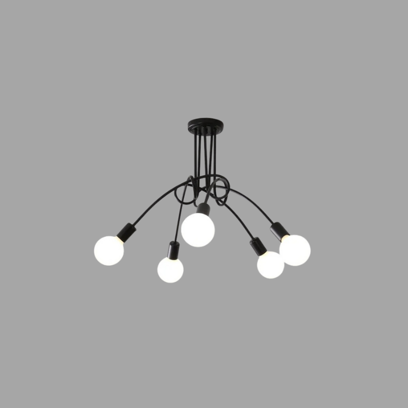American Vintage kroonluchter - smeedijzeren LED hanglamp