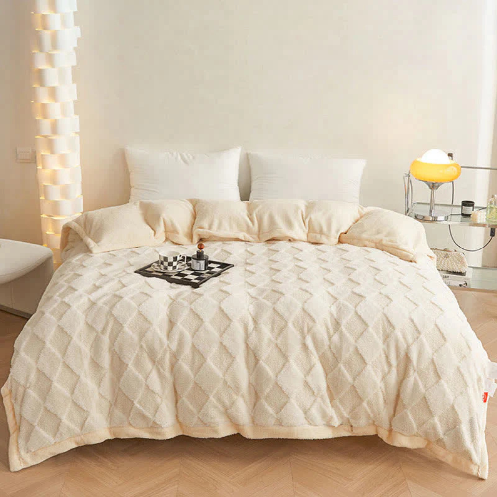 Coperta Comfort con Morbido Motivo a Diamante