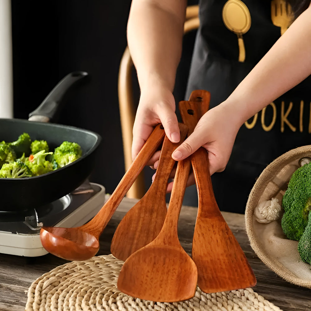 Set Peralatan Dapur Kayu | 4 keping