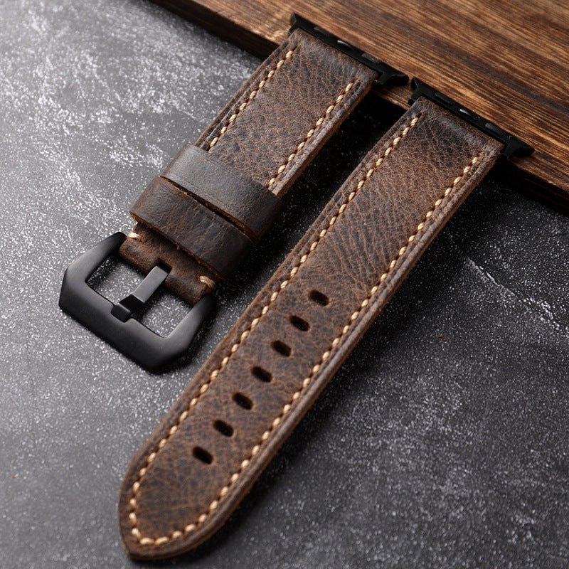 Håndlaget reim i førsteklasses kuhud for Apple Watch