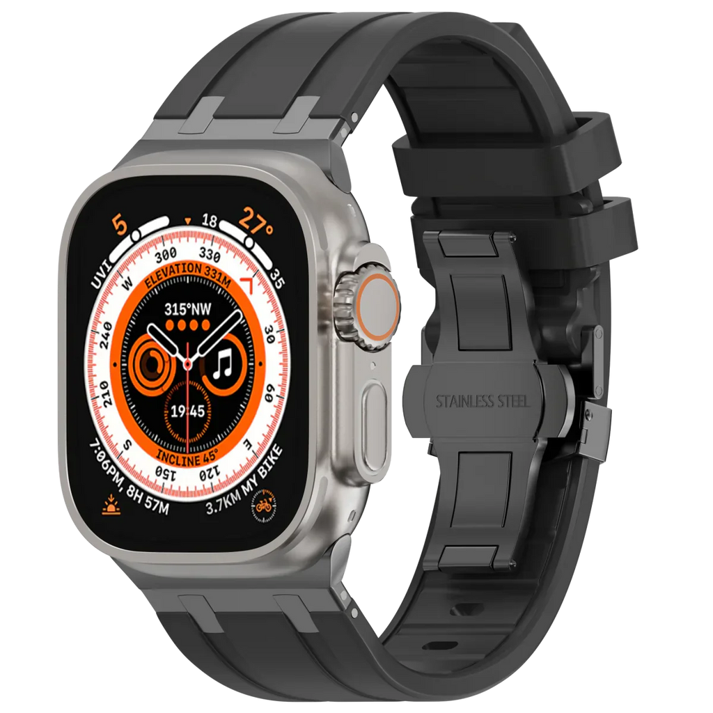 Cinturino in silicone di lusso con fibbia a farfalla AP per Apple Watch