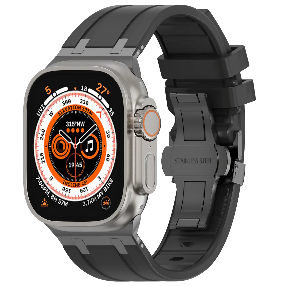 Cinturino in silicone di lusso con fibbia a farfalla AP per Apple Watch