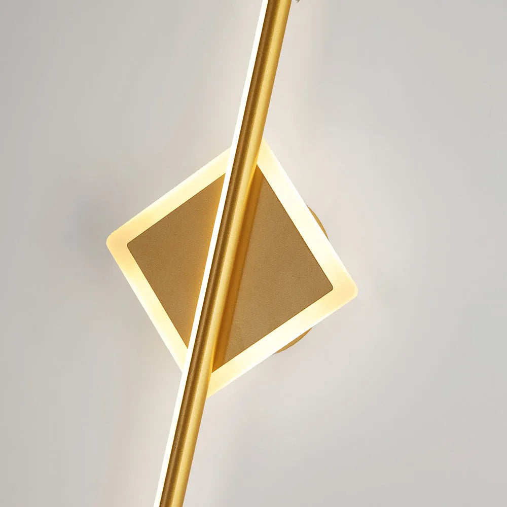 Arisha LED Linear Mirror Front Vanity Wall Lamp — Black/Gold, Switch-Controlled Dimming