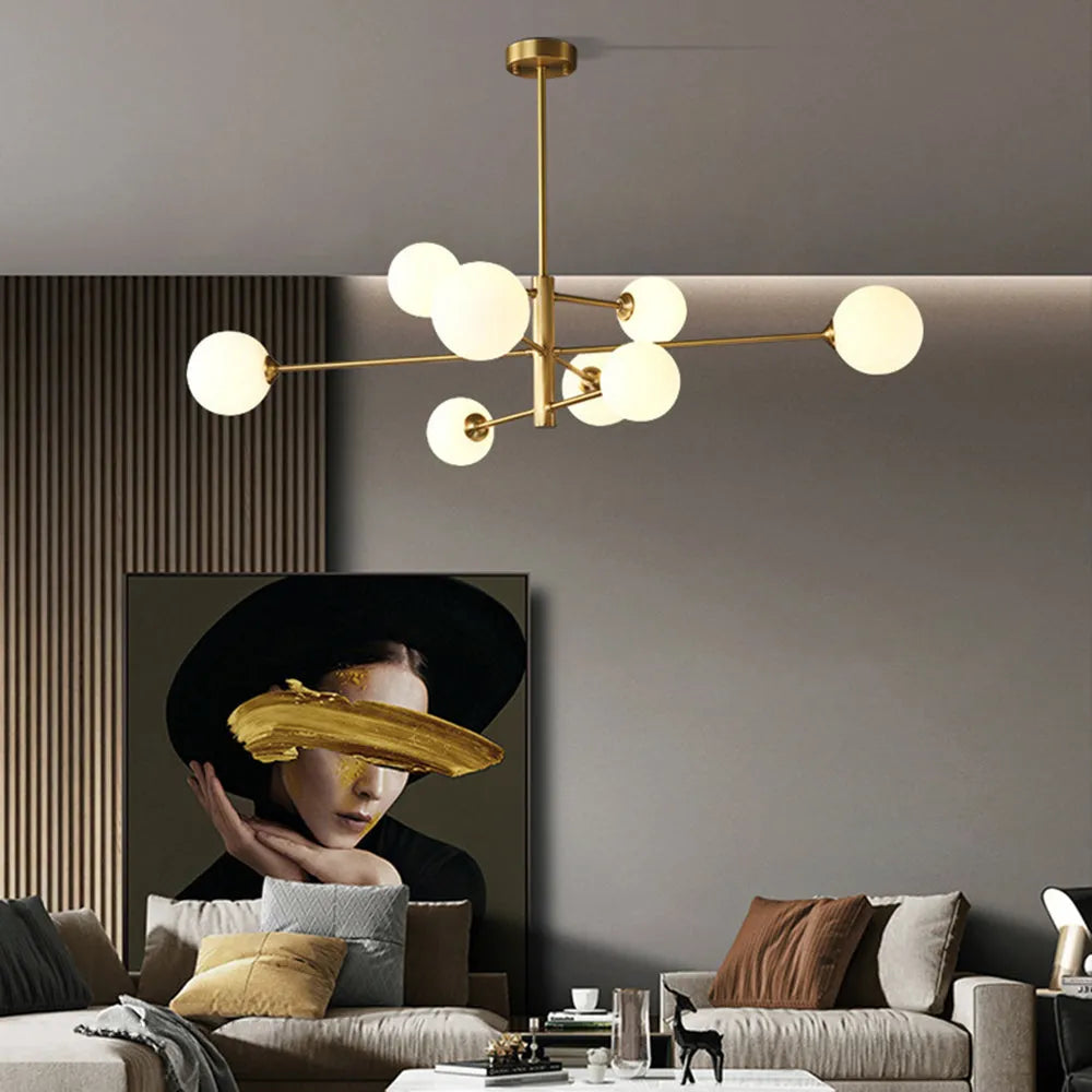 Lámpara colgante Valentina con pantalla de vidrio moderna — lámpara de techo cableada regulable, cobre/negro