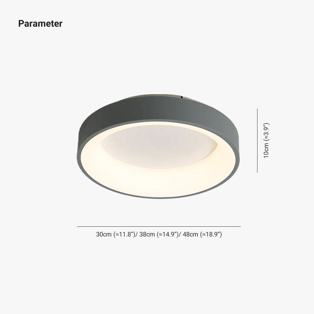 Aera-loftlampe — konkavt design i hvid og grå