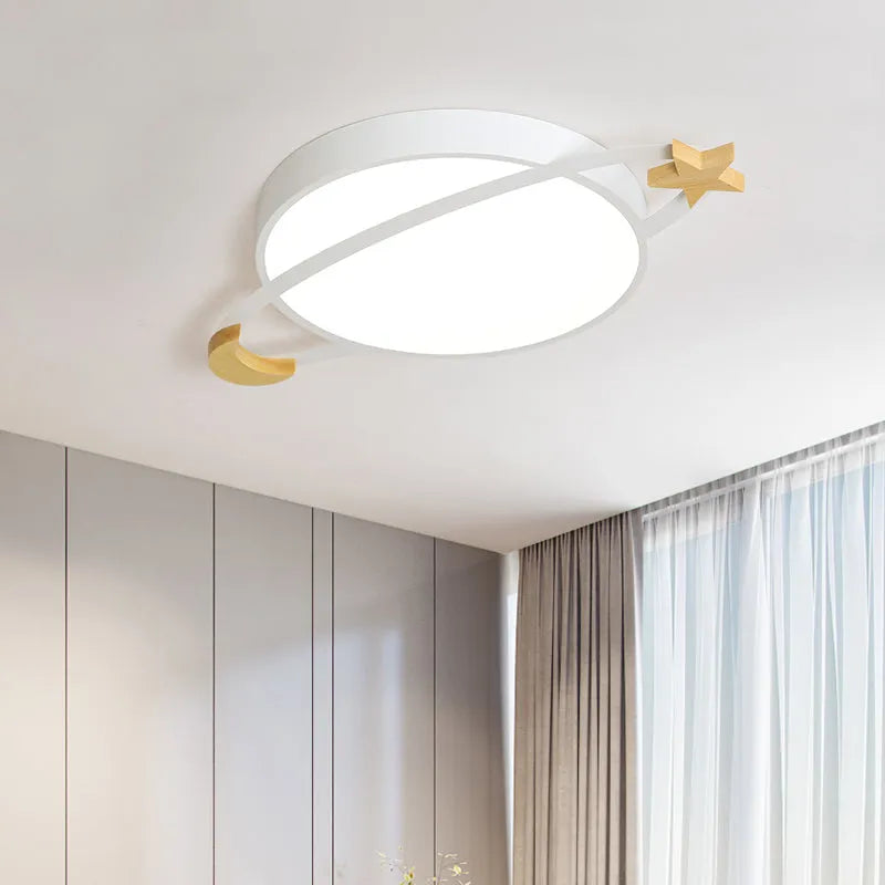 Arisha moderne rund plafond — tre farveskift, grå/hvid/grøn