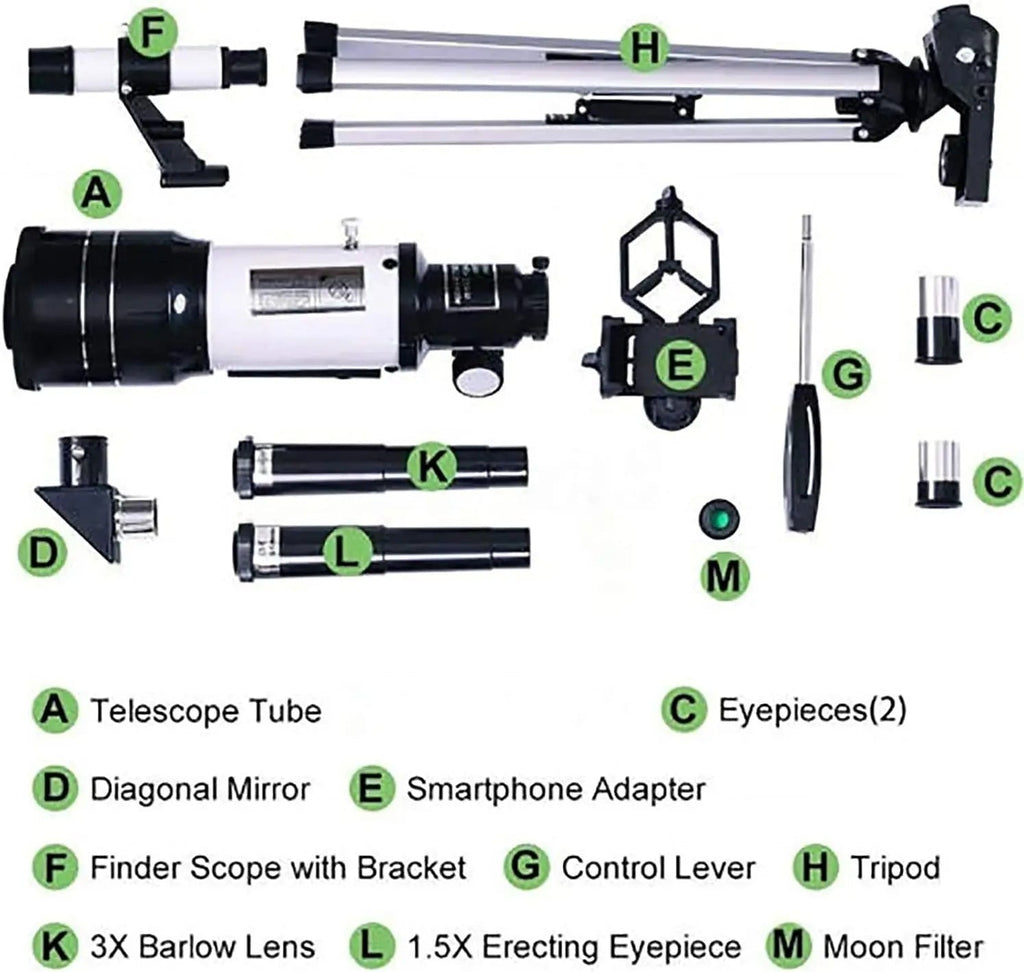 Professionelles astronomisches Teleskop – Mondbeobachtung mit Tischstativ – 150x Zoom
