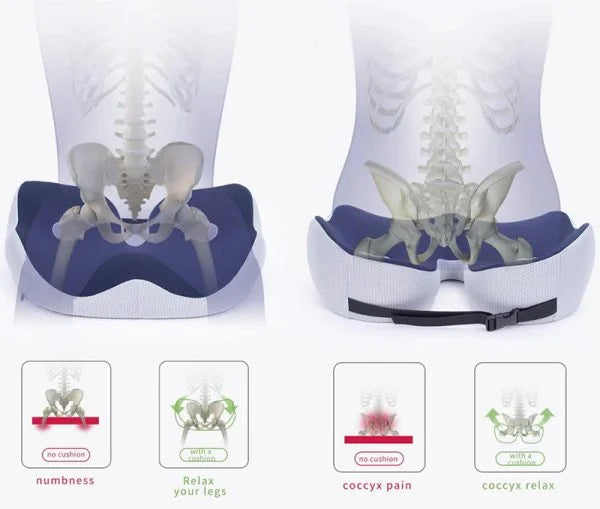 調節可能なメモリーフォーム坐骨痛緩和シートクッション