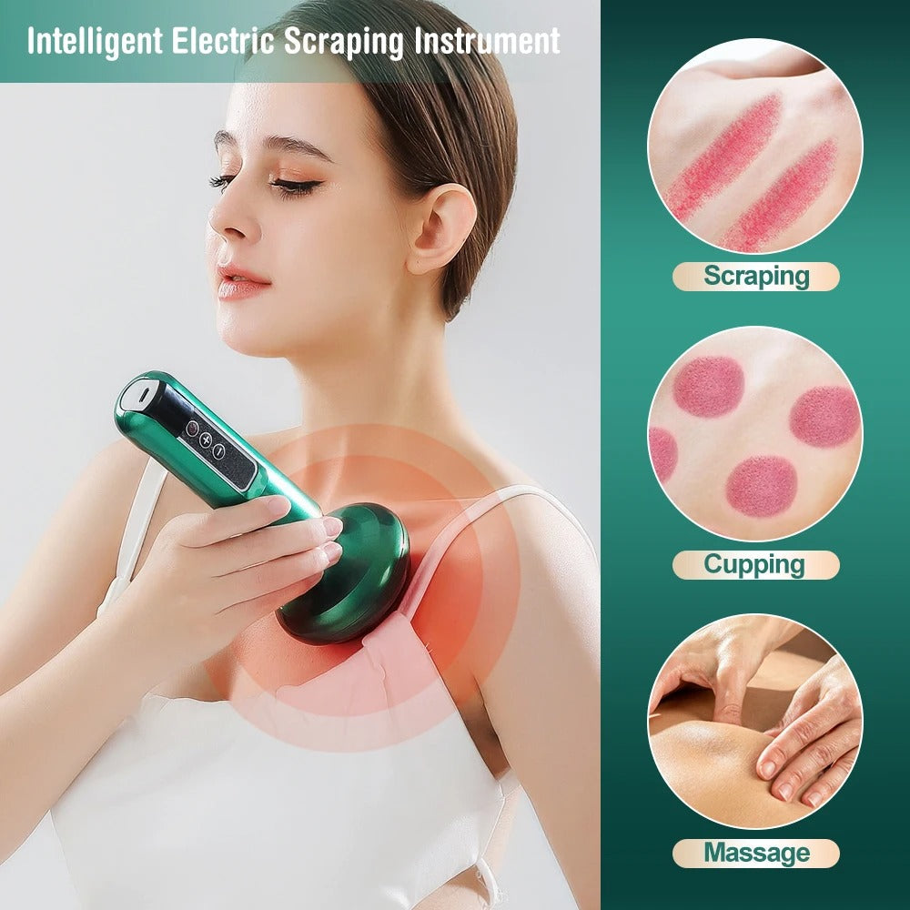 Massajador de Ventosas com Sucção a Vácuo AzureVibe Gua Sha Infravermelhos Anticelulite Redutor