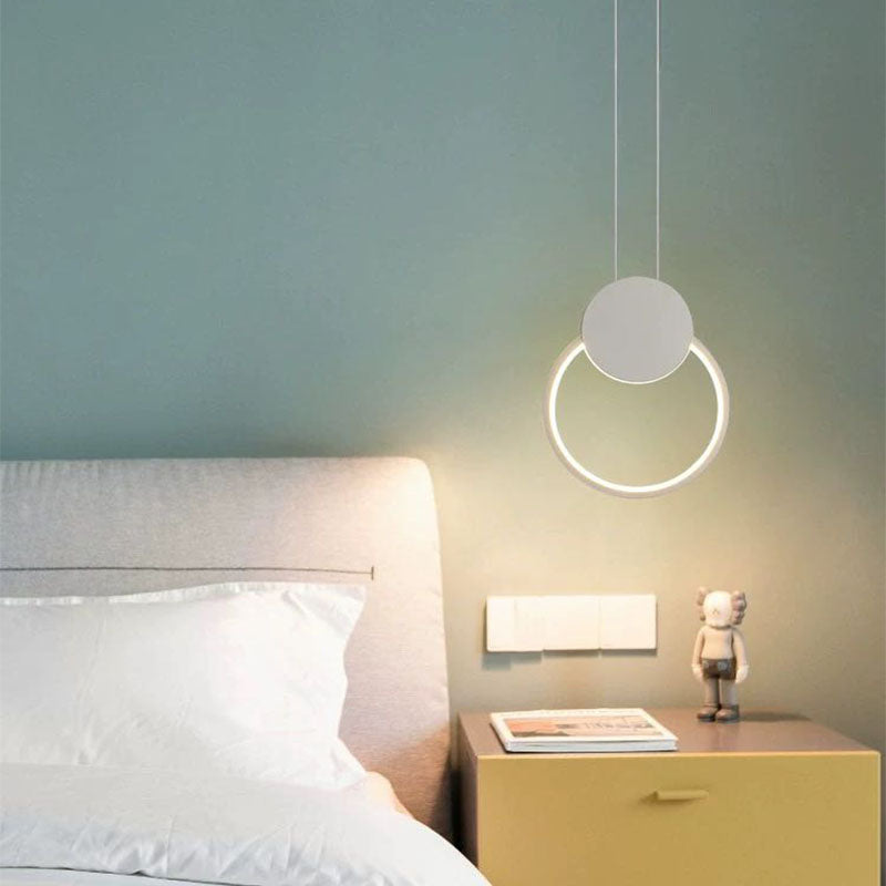 Doria Modern LED Pendant Light Black/White Metal Living Room - Lamp Outdoor