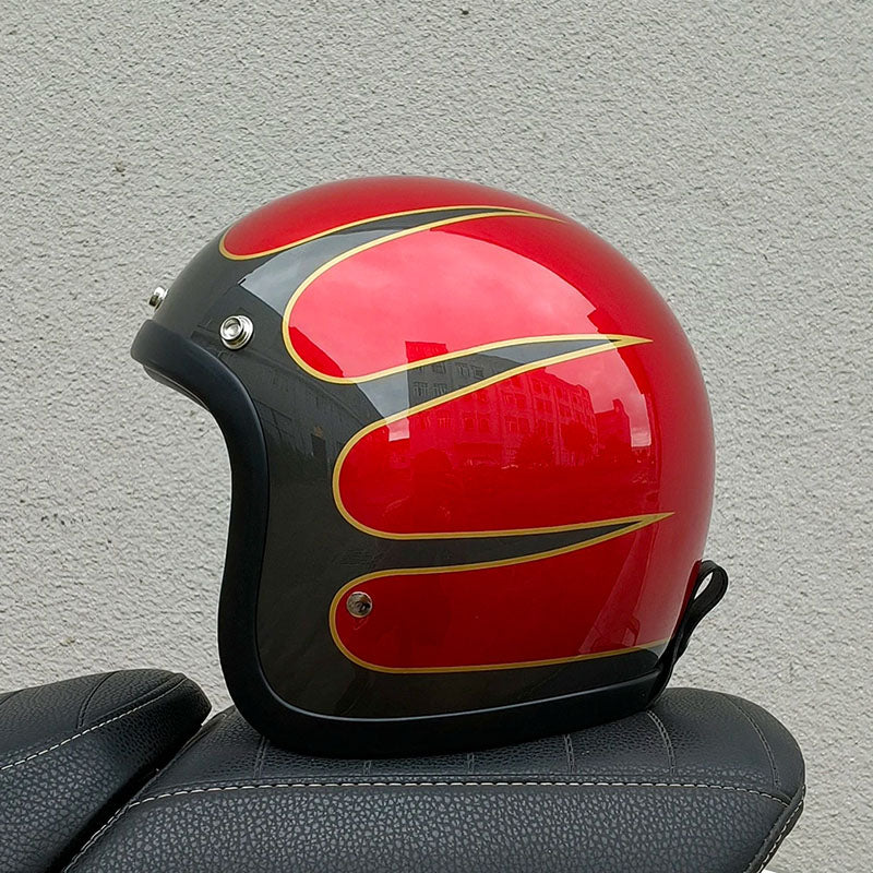 Düşük Profilli Vintage Motosiklet Kaskı - DOT ve ECE Onaylı