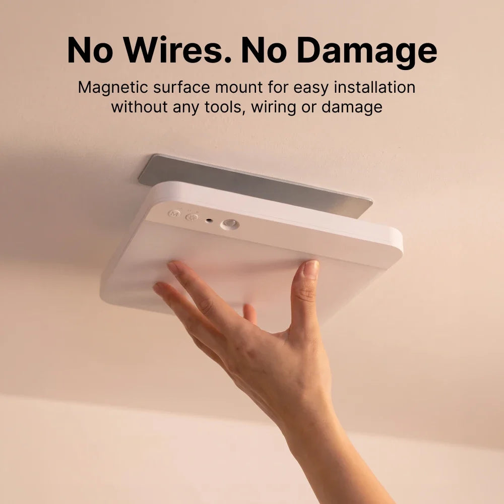 Ultra-Thin Motion Sensor Ceiling Light – Rechargeable, Magnetic Mount, Remote