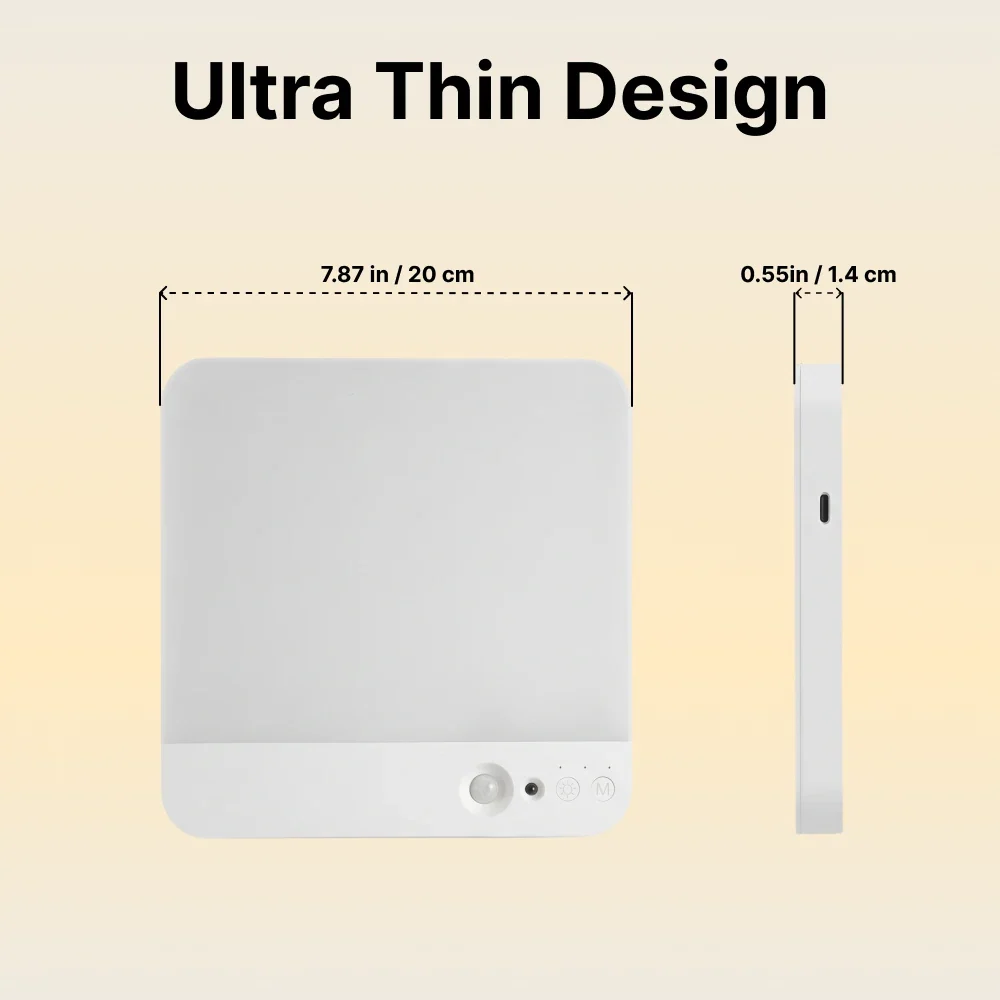 Ultra-Thin Motion Sensor Ceiling Light – Rechargeable, Magnetic Mount, Remote
