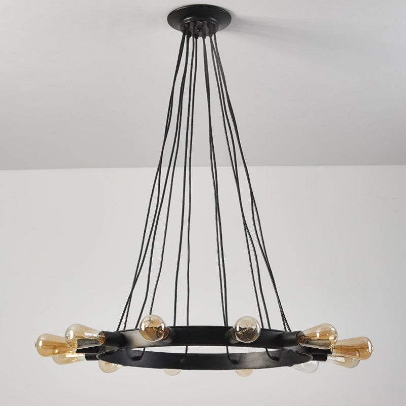 Candelabru vintage Silva cu LED — cadru metalic maro
