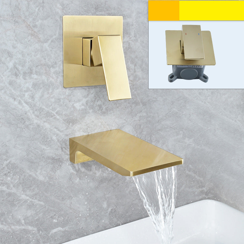 Torneira de parede para lavatório de casa de banho com manípulo único e efeito cascata