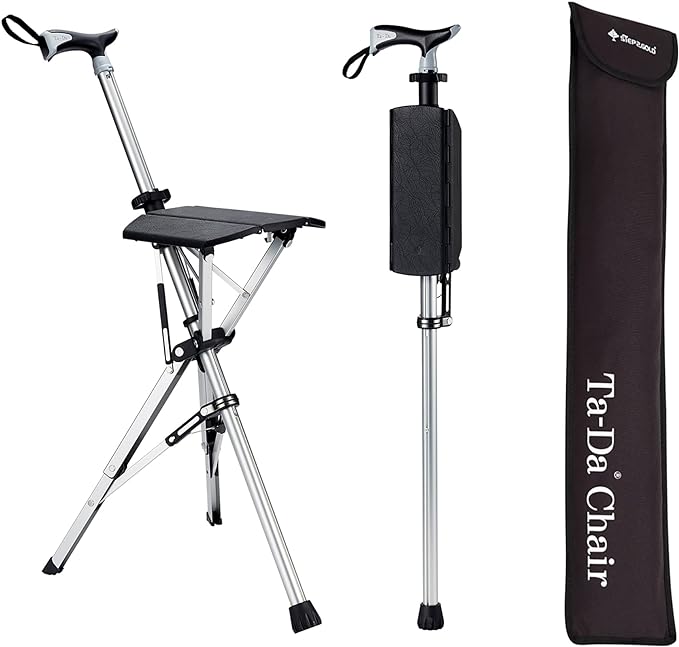 Bâton de randonnée TerraStride avec siège intégré pour un confort en déplacement