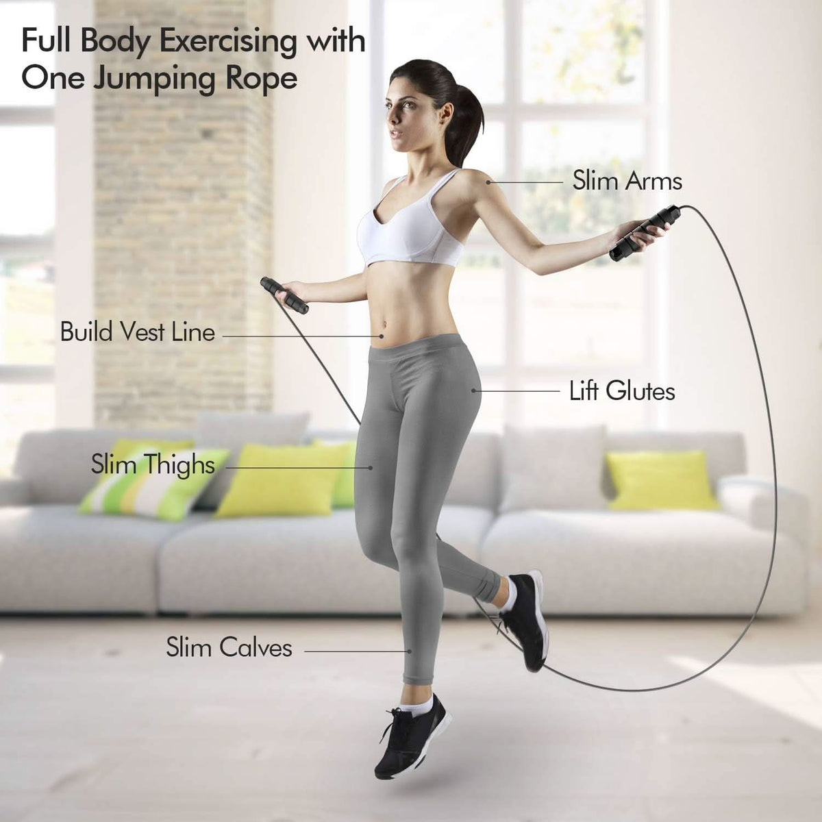 Nastavitelné švihadlo NovaStride s technologií odolnou proti zamotání pro všechny sportovce