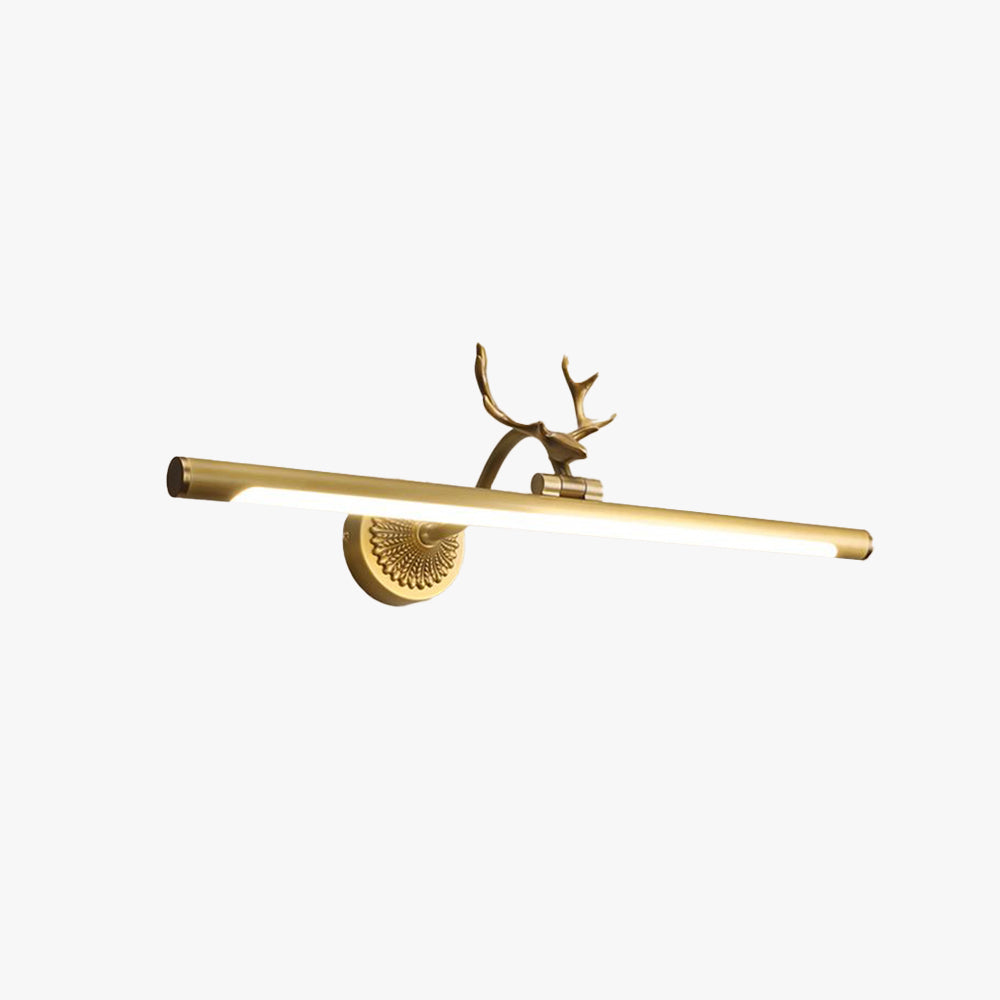 Arisha Modern Staghorn Shaped Vanity Mirror Front Wall Lamp, Black/Brass - Neutralighting