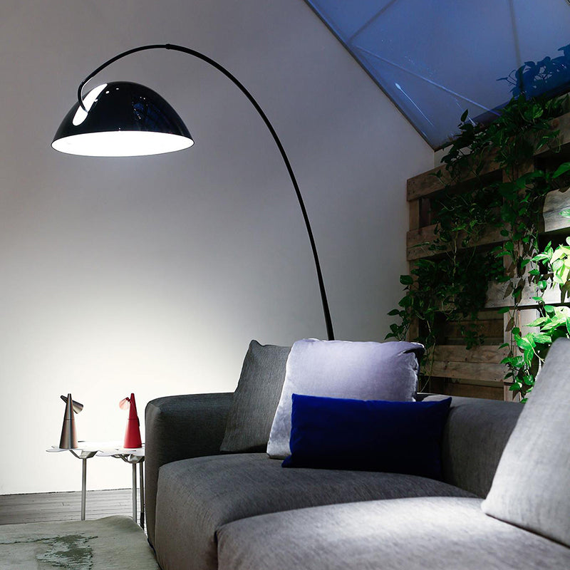 Lampadaire métallique noir Avi Modrn en forme de canne à pêche — résistant à la rouille