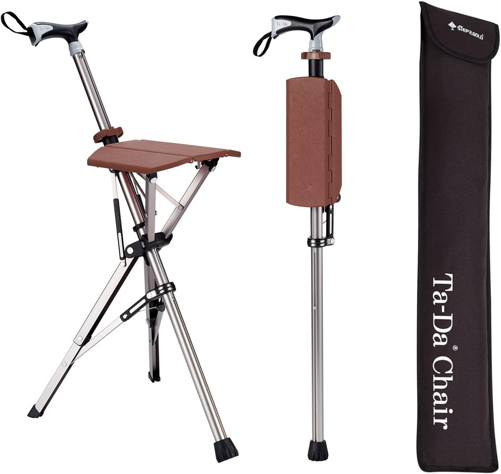 Bâton de randonnée TerraStride avec siège intégré pour un confort en déplacement