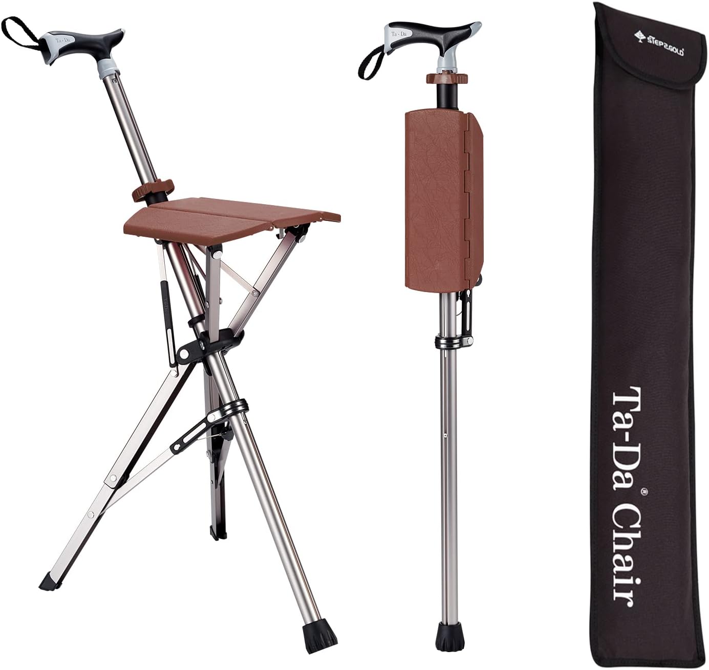 Bâton de randonnée TerraStride avec siège intégré pour un confort en déplacement