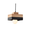Suspension géométrique en bois Aria — design minimaliste noir et blanc