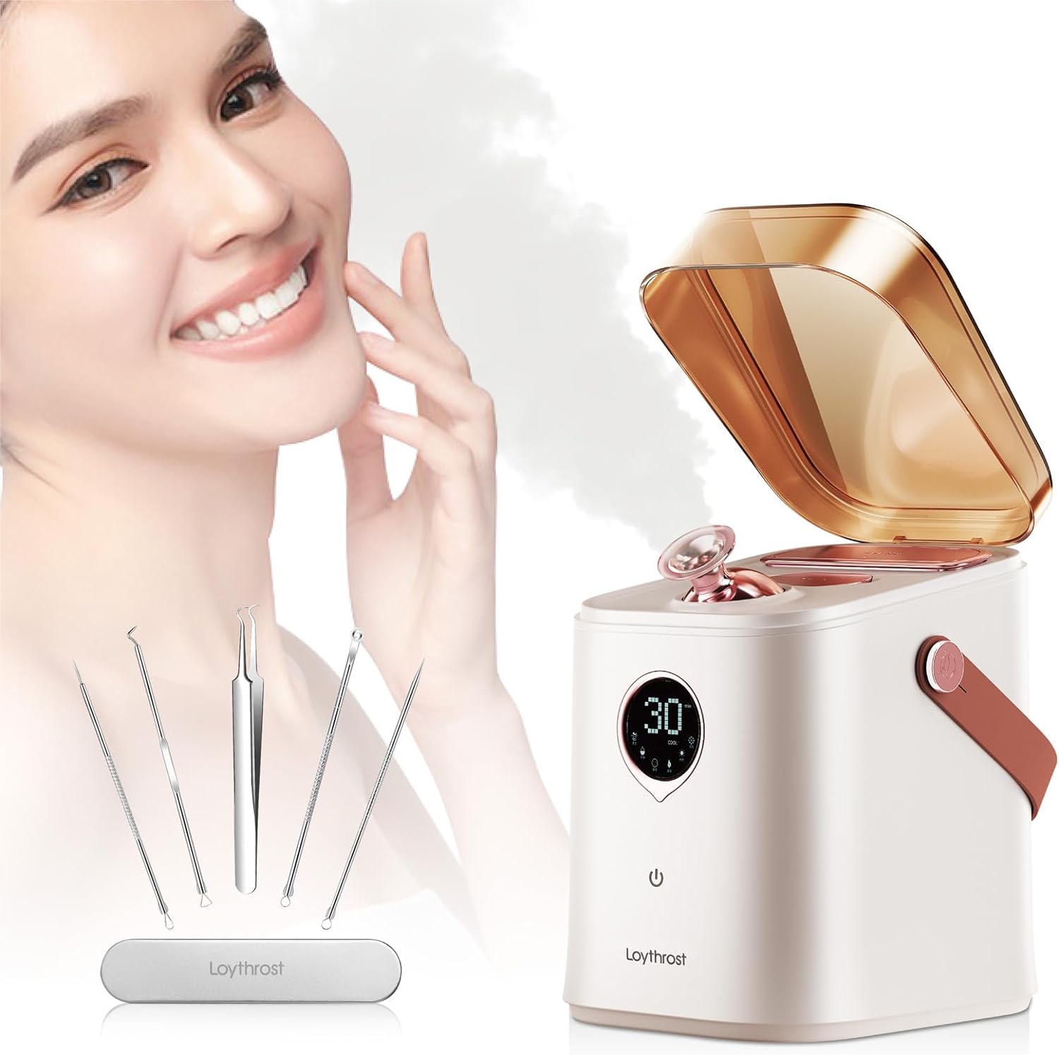 Nova appareil facial vapeur ionique 6 en 1 pour un nettoyage profond de la peau