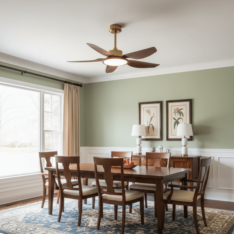 Sirocco Breeze Ceiling Fan and Center Light