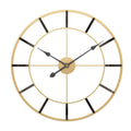 Relógio de Parede Grande em Metal Dourado e Preto