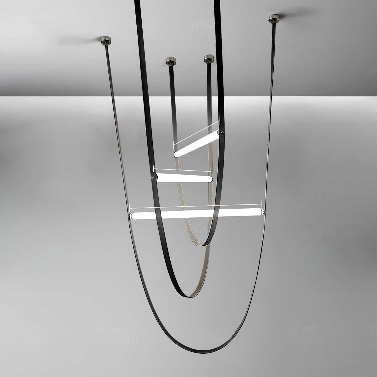 Tracer Belt Pendant Lamp — LED Silicone Diffuser, Premium Leather Belt Suspension