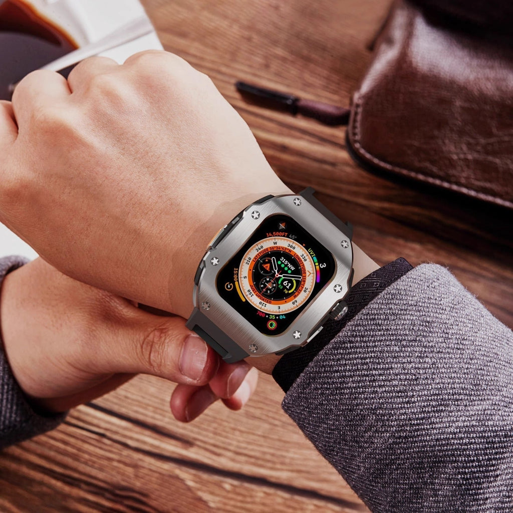 RM Vanguard Serie - Fluorkautschukband Edelstahlgehäuse für Apple Watch Ultra