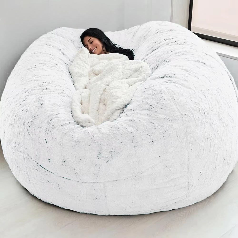 Housse géante CozyNest 5ft en fausse fourrure duveteuse - Housse ultra douce pour canapé lounge