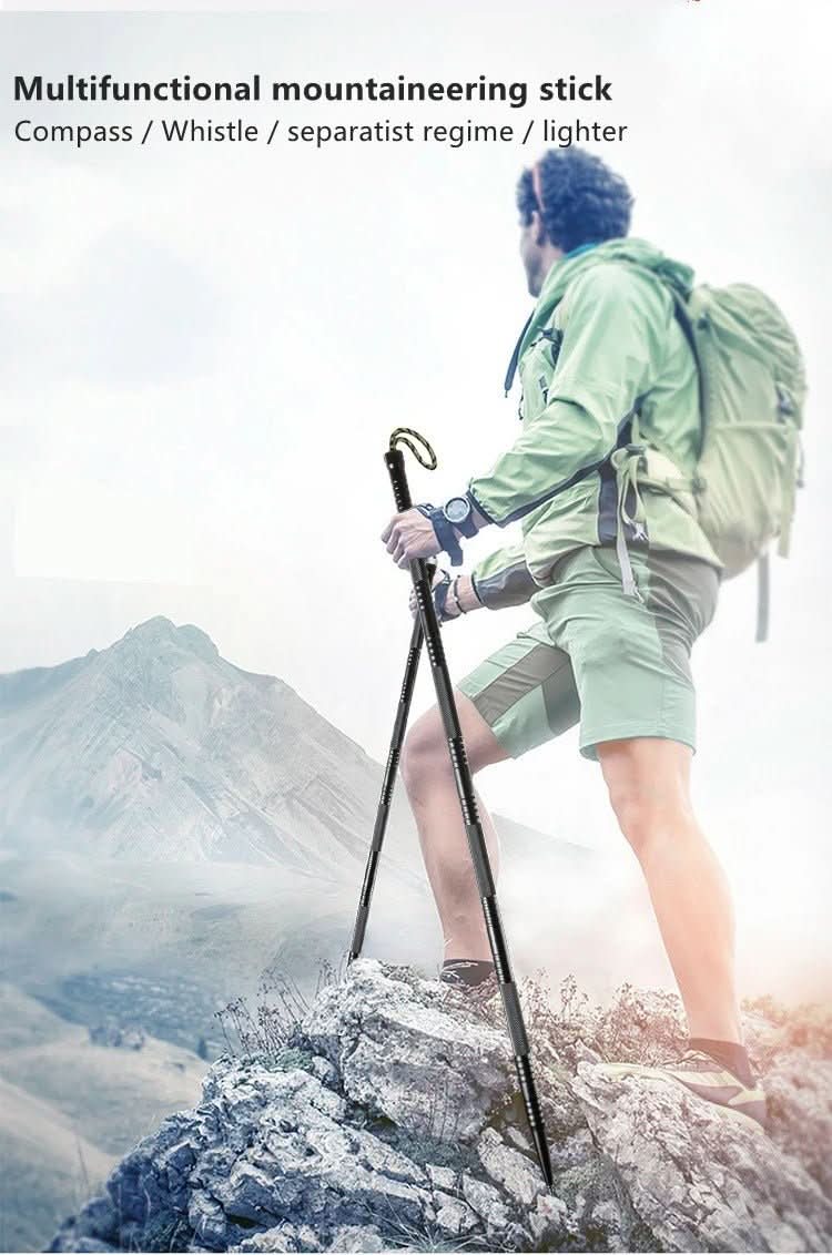 TrailGuard taktischer Wanderstock mit integriertem Multitool für Outdoor-Aktivitäten