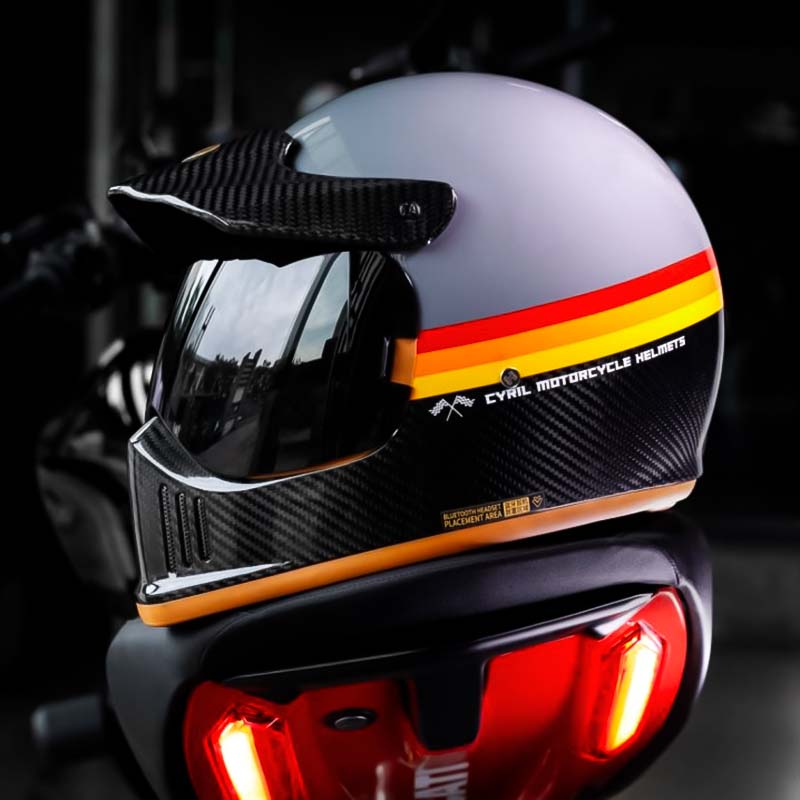 Topi keledar motosikal muka penuh gentian arang Edisi NovaX