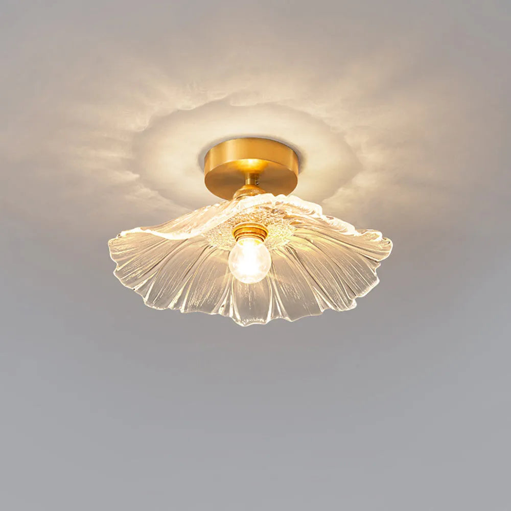 Lámpara colgante de vidrio con forma de flor Calia - luminaria de techo vintage